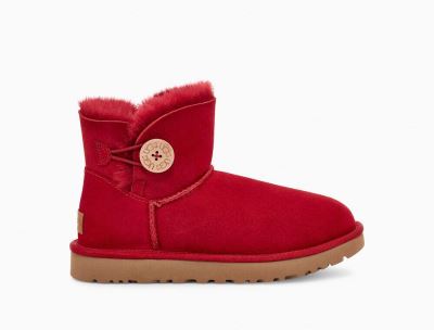 UGG Mini Bailey Button II Classic Boots for Womens - Red India